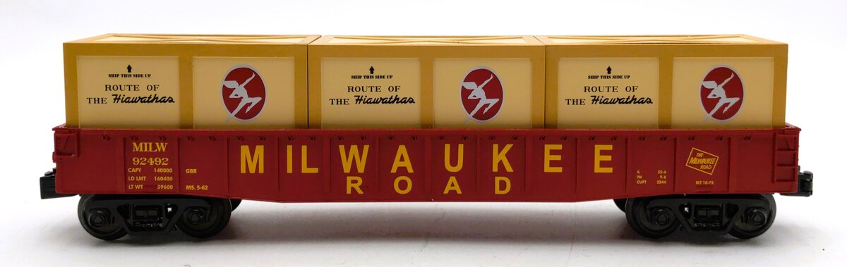 MTH 30-72042 O Gauge Milwaukee Road Gondola Car #92492 w/Crates