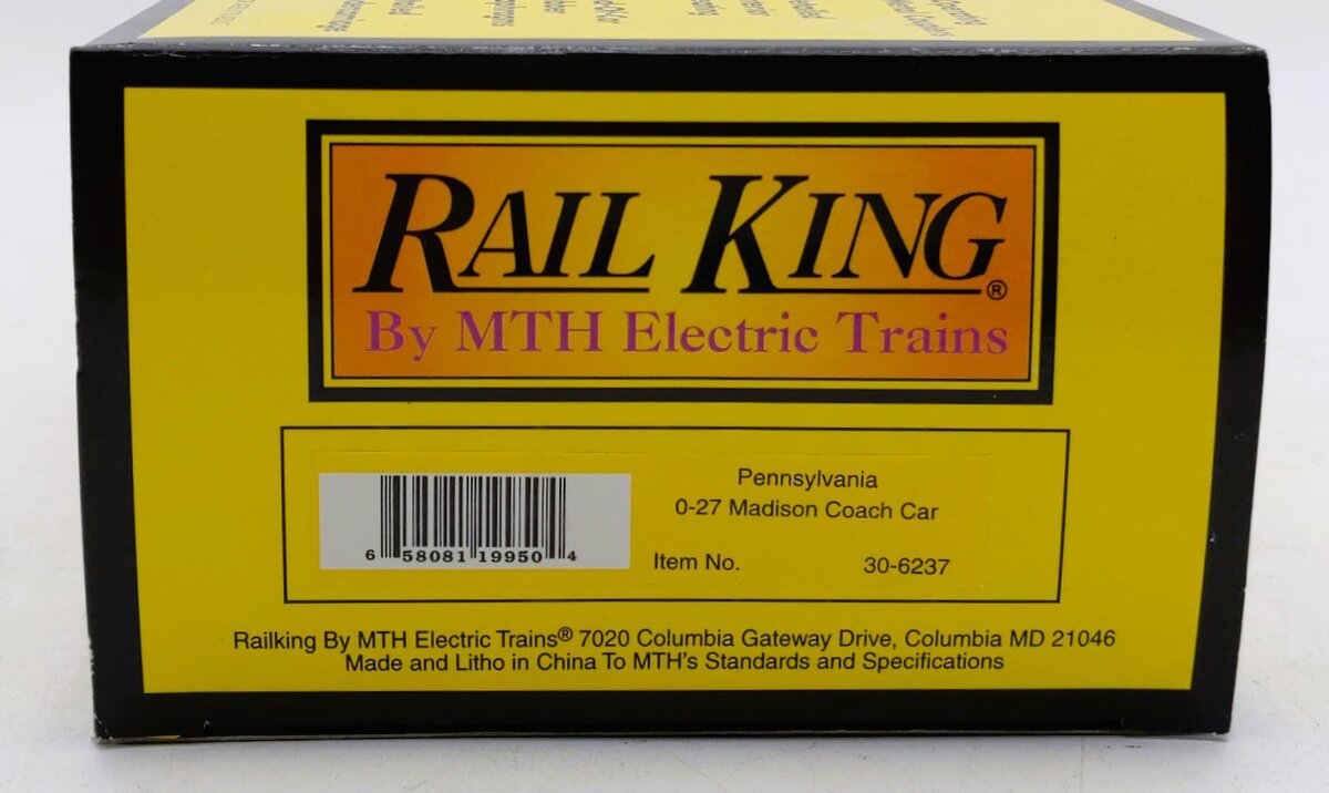 MTH 30-6237 O Gauge Pennsylvania Madison Coach Car #1034 LN/Box