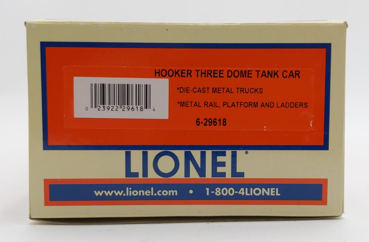 Lionel 6-29618 O Hooker Chemicals 3-Dome Tank Car LN/Box