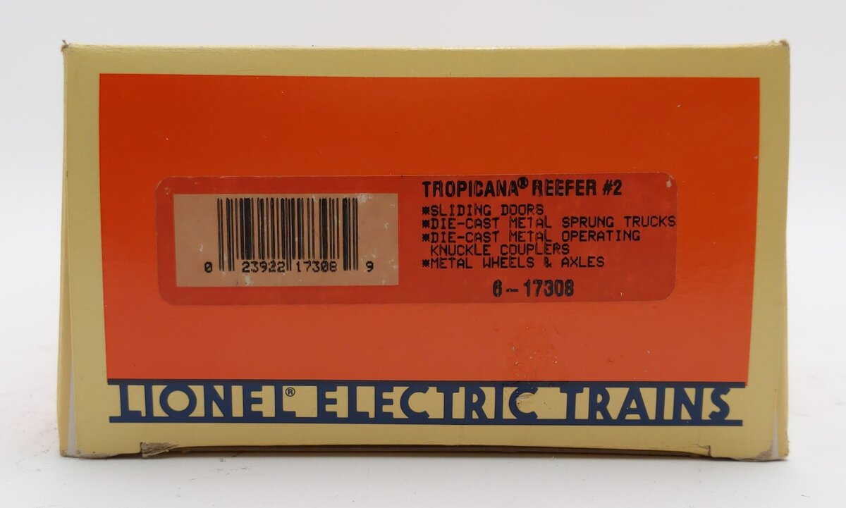 Lionel 6-17308 O Gauge Tropicana Standard Refrigerator Car #301 NIB
