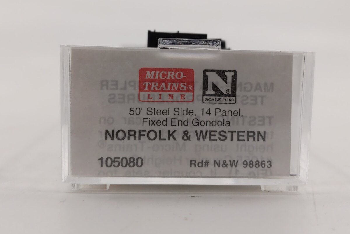 Micro-Trains 10500080 N N&W 50' 14 Panel Steel Fishbelly Side Gondola #98863