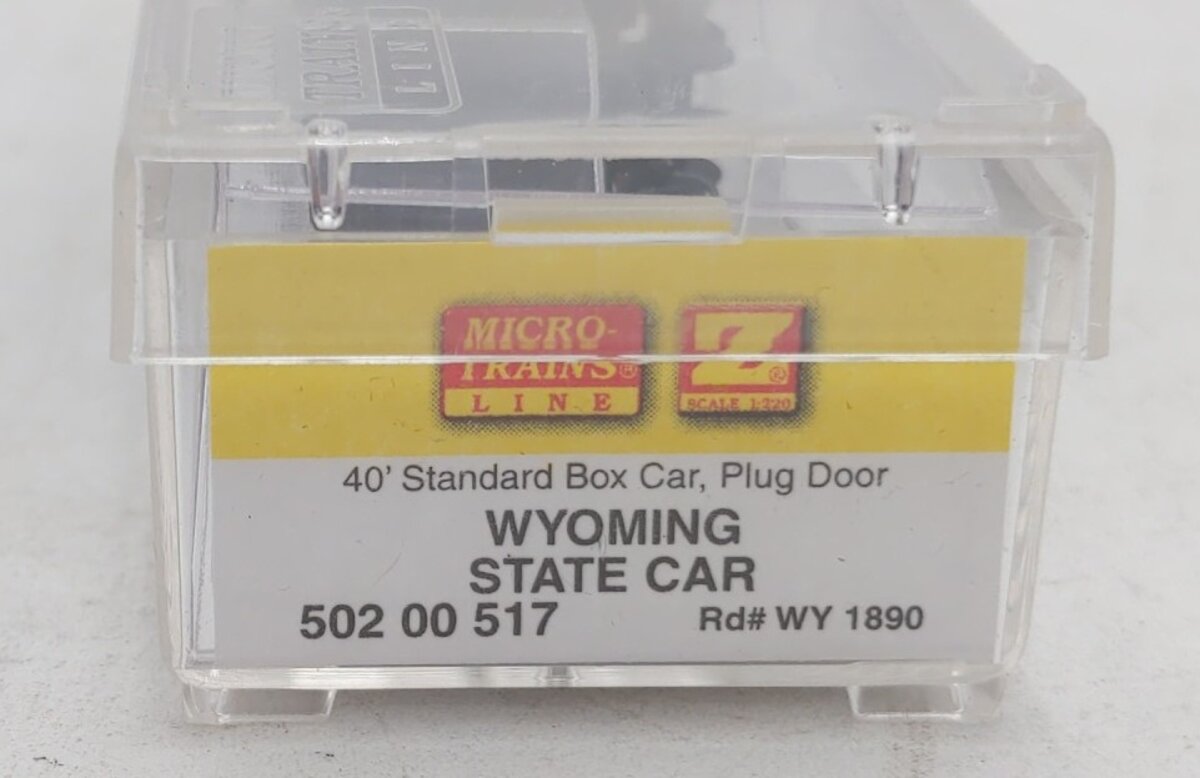 Micro-Trains 50200517 Z Scale Wyoming State 40' Plug Door Boxcar #1890 LN/Box