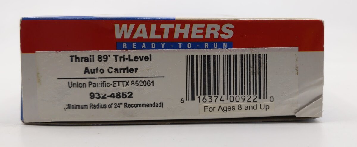 Walthers 932-4852 HO Union Pacific Thrall 89' Tril-Level Auto Carrier #852061