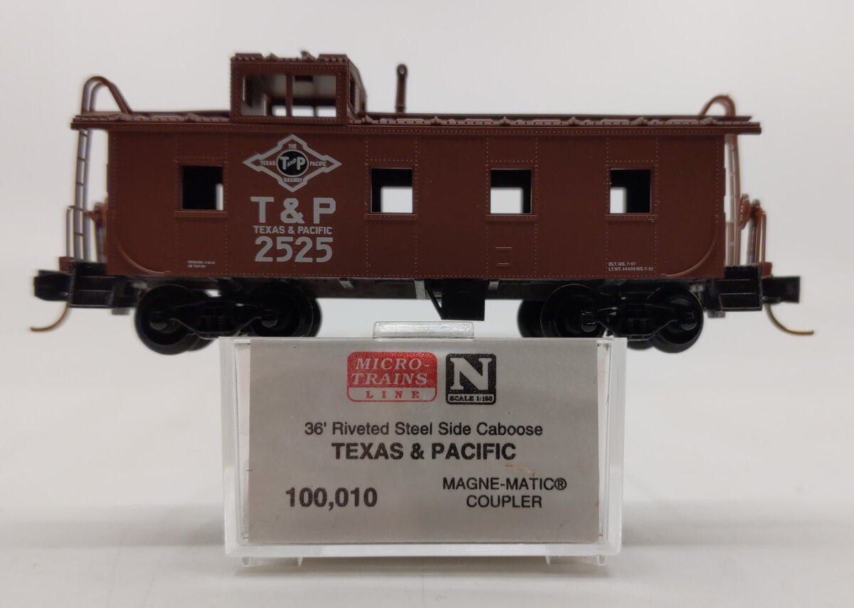 Micro-Trains 10000010 N Texas & Pacific '36 Riveted Steel Side Caboose #2525 LN/Box