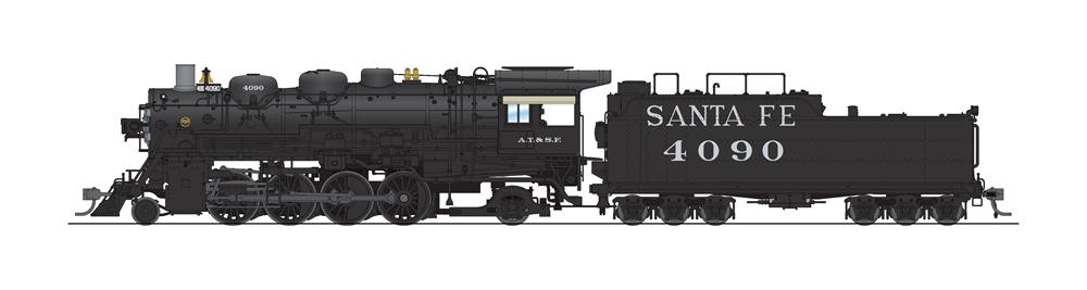Broadway Limited 4762 HO ATSF 2-8-2 Mikado Steam Locomotive #4090 with DCC/Sound