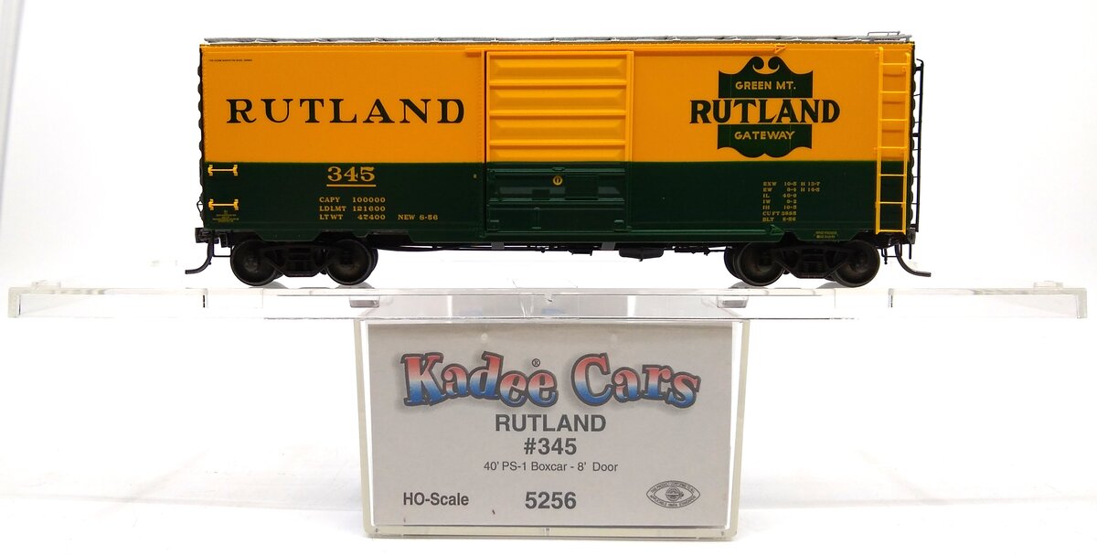 Kadee 5256 HO Rutland 40' PS-1 Boxcar with HGC Trucks #345