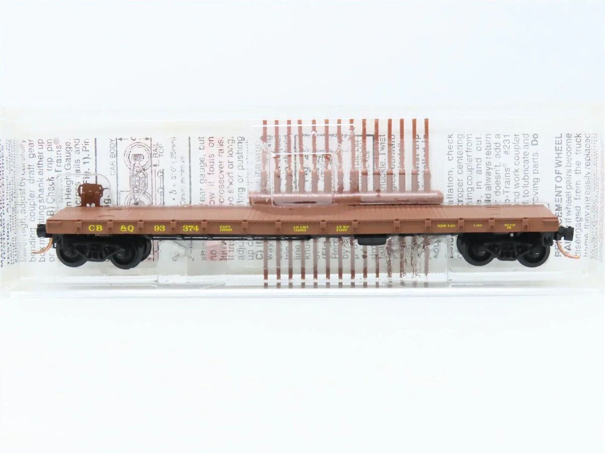 Micro-Trains 04400090 N CB&Q 50' Straight Side Flatcar #93374