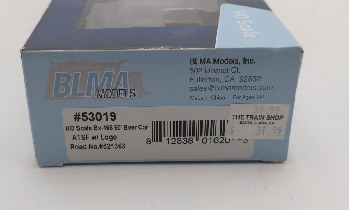 BLMA Models 53019 HO Atchison, Topeka and Santa Fe 60' DD Boxcar #621363