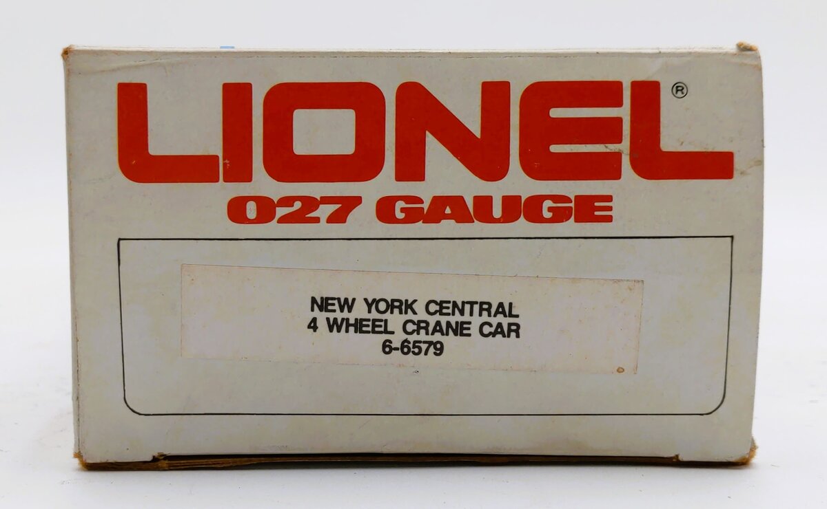 Lionel 6-6579 O Gauge New York Central 4-Wheel Crane Car #6579