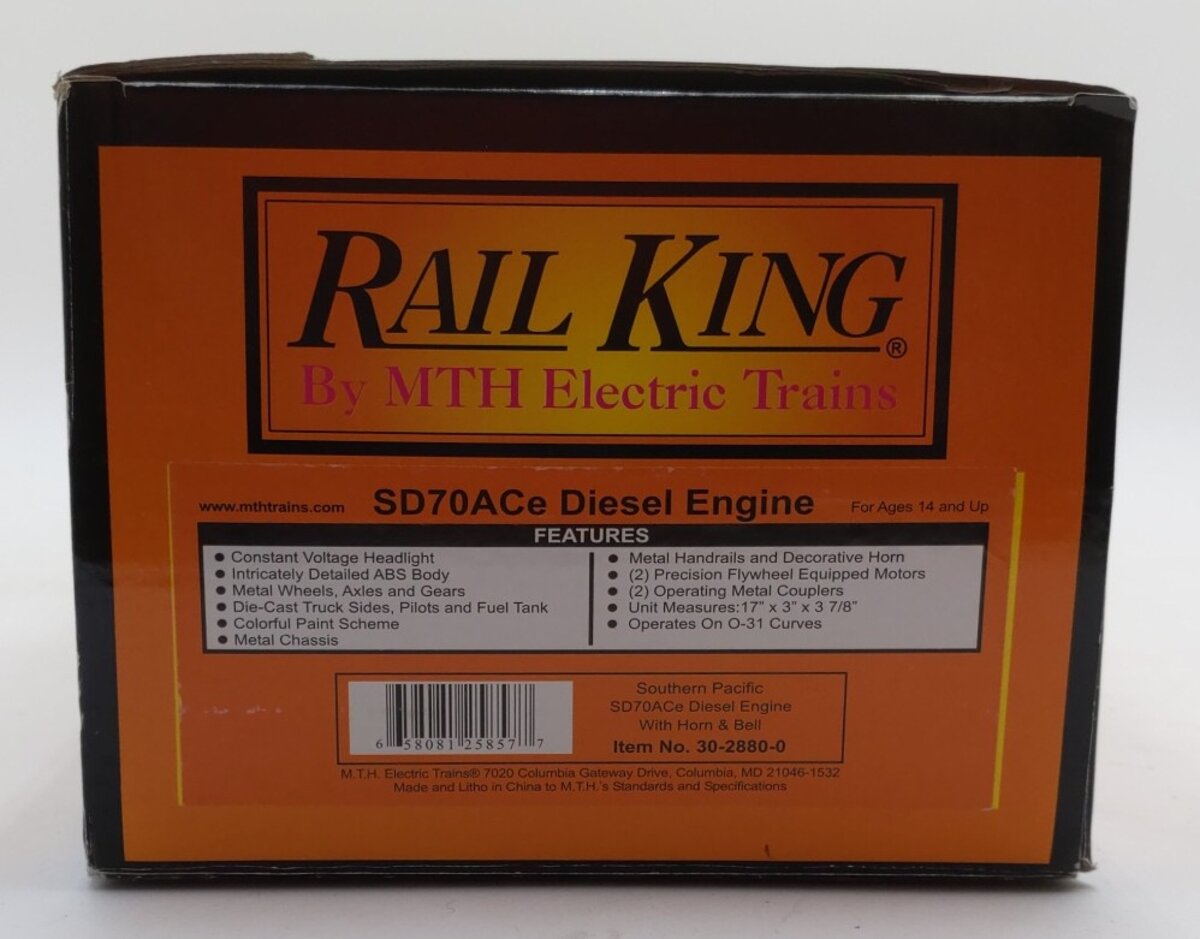 MTH 30-2880-0 O Gauge Southern Pacific SD70ACe Diesel Engine #1996 w/Horn & Bell