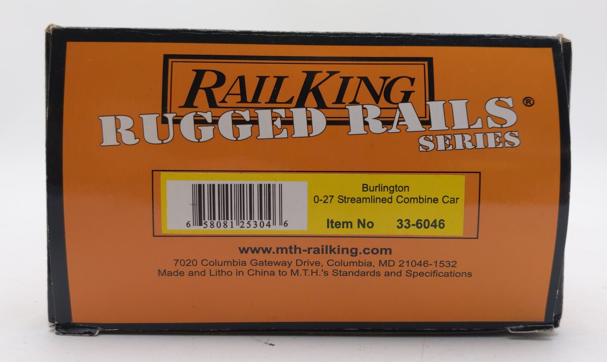 MTH 33-6046 Burlington O27 Streamlined Combine Car