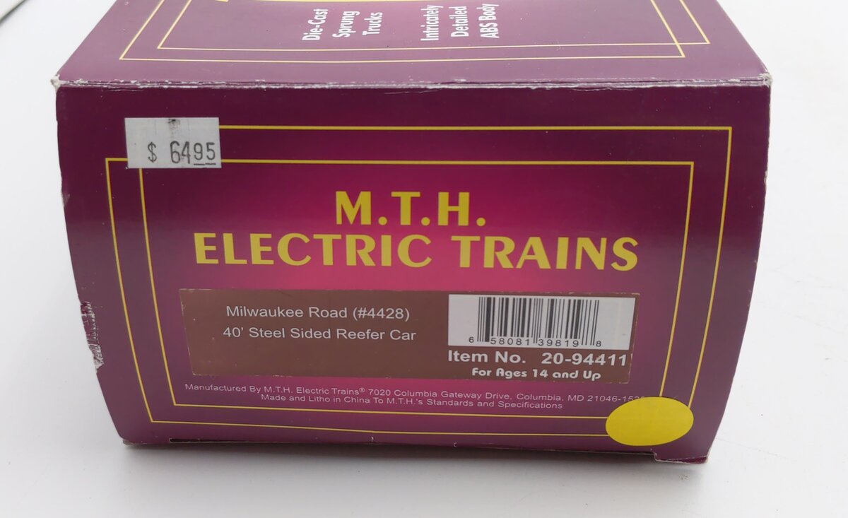 MTH 20-94411 O Milwaukee Road 40' Steel Side Reefer