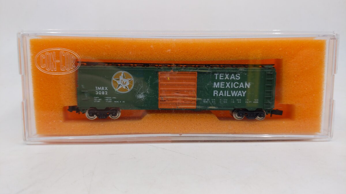 Con-Cor N Scale Texas Mexican Railway Box Car #3082 LN/Box