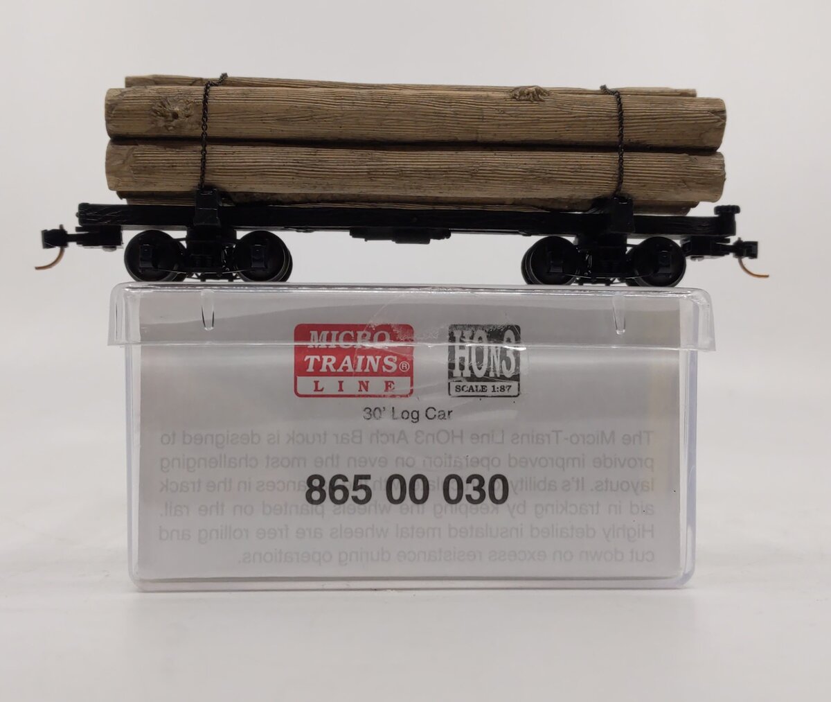 Micro-Trains 86500030 HOn3 Undercoated 30' Log Car w/Log Load #3
