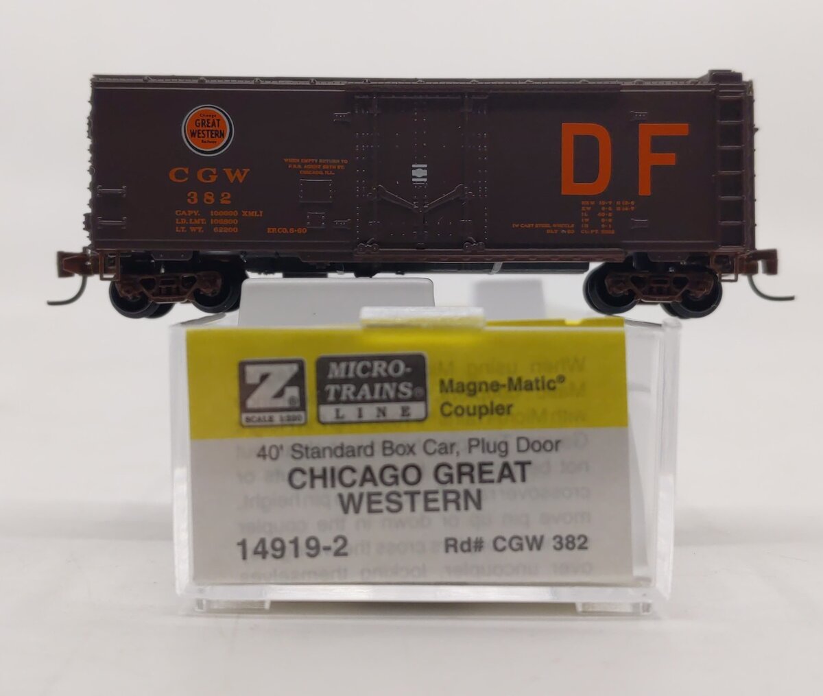 Micro-Trains 14919-2 Z Scale Chicago Great Western 40' Standard Boxcar #382 LN/Box