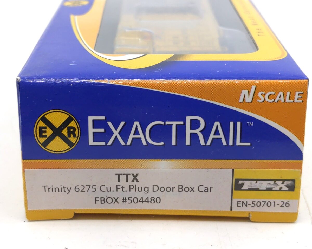 ExactRail EN-50701-26 HO Scale FBOX "TTX" Trinity Plug Door Boxcar #504480