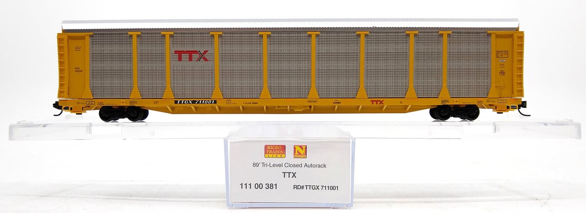 Micro-Trains 11100381 N TTX 89' Tri-Level Enclosed Autorack #711001