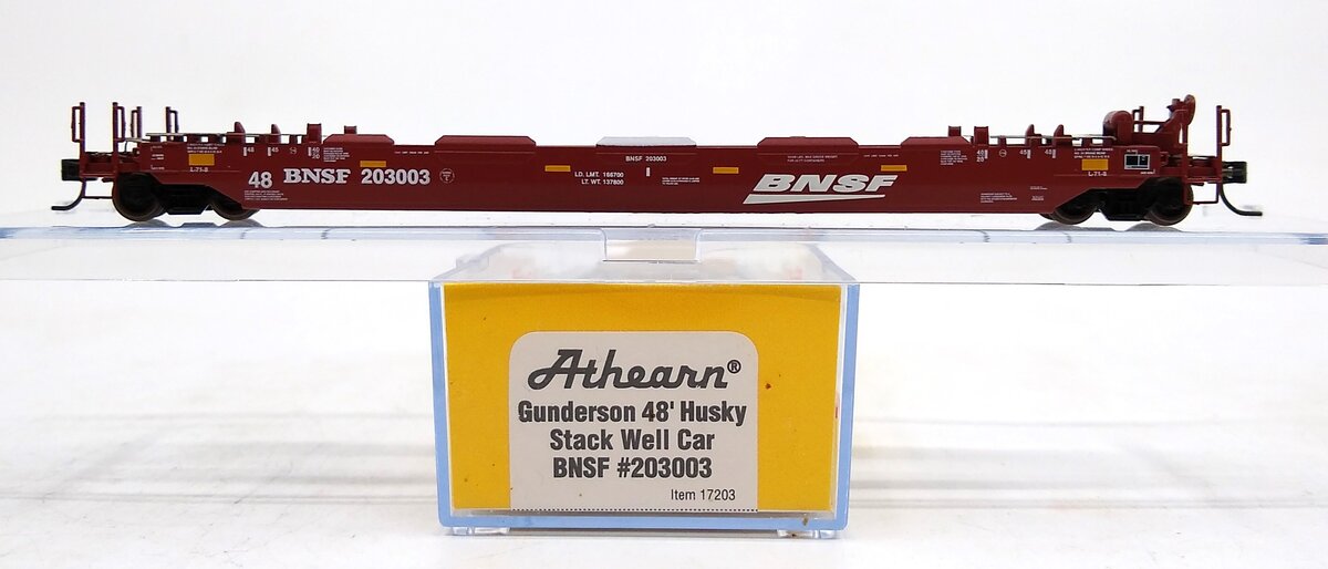 Athearn 17203 N Burlington Northern Santa Fe Husky Stack Well Car #203003