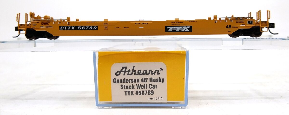 Athearn 17210 N Scale TTX Gunderson 48' Husky Stack Well Car #56789 NIB