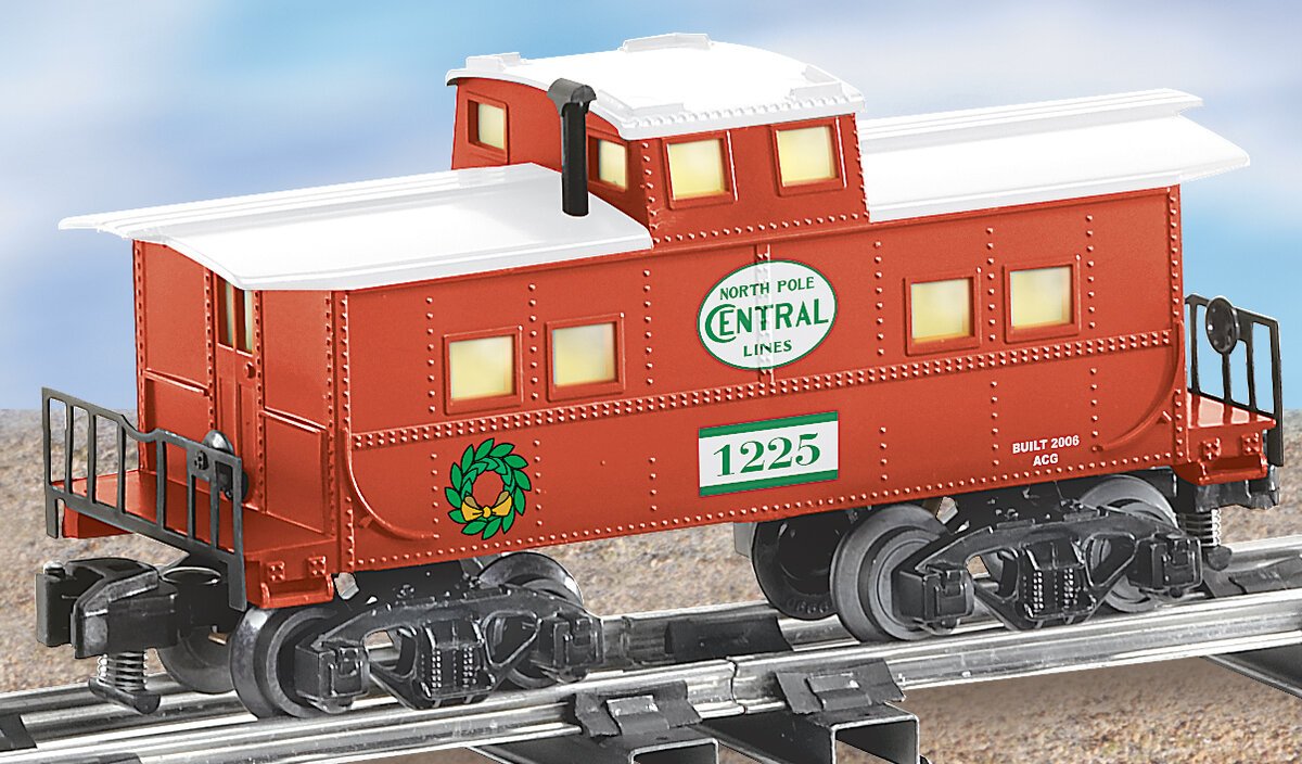 American Flyer 6-48739 S Gauge North Pole Central Illuminated Christmas Caboose