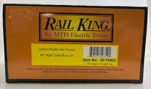 MTH 30-74923 O Gauge Union Pacific "Air Force" 40’ High Cube Box Car #1943