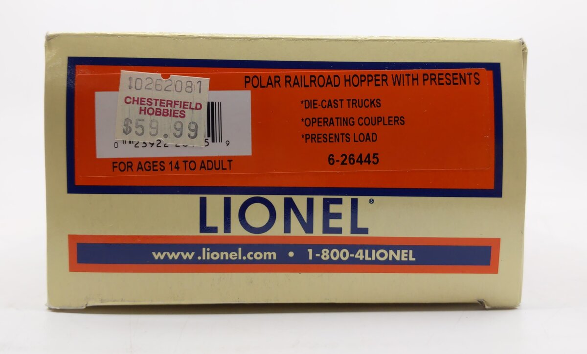 Lionel 6-26445 O Gauge Polar Railroad Hopper w/Presents