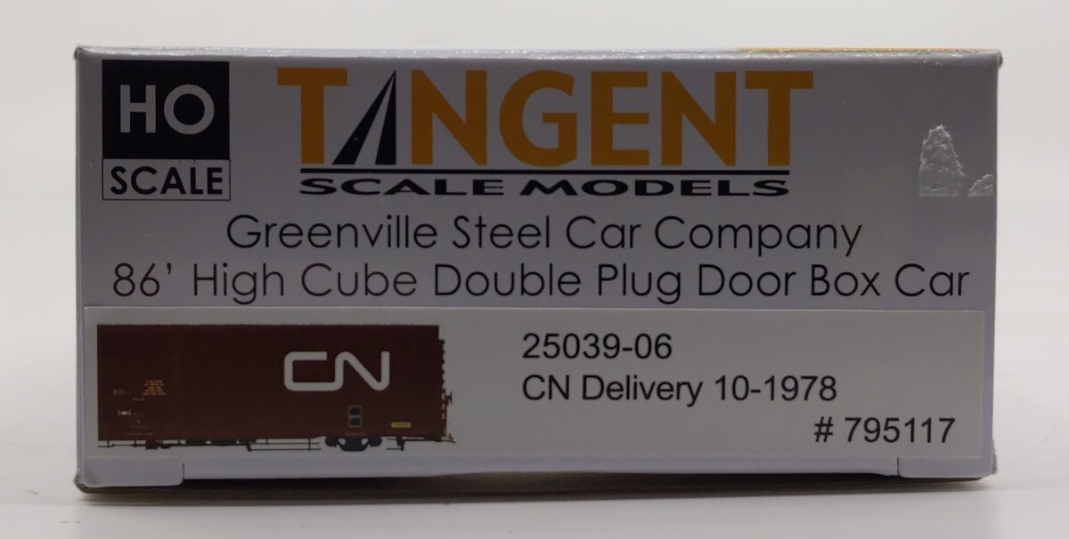Tangent 25039-06 HO CN 86' High Cube Double Plug Door Boxcar #795117 LN/Box