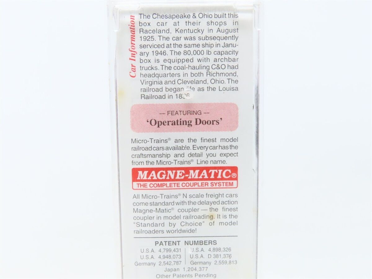 Micro-Trains 04300070 N C&O 40' 1-1/2 Door Double Sheathed Boxcar #12133