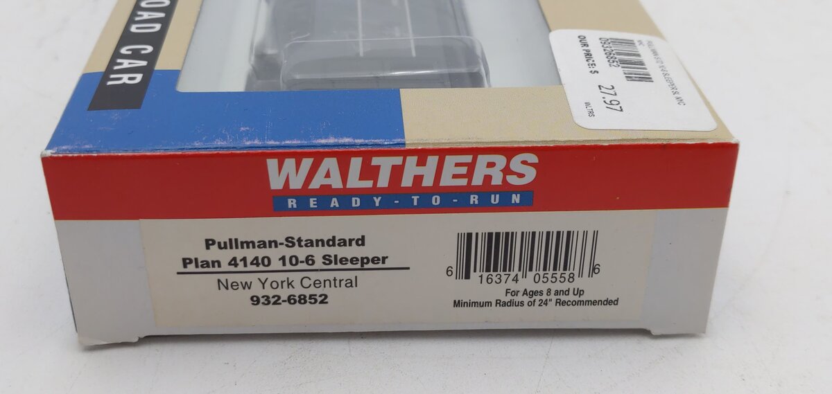 Walthers 932-6852 HO New York Central Pullman-Standard Plan 4140 10-6 Sleeper LN/Box