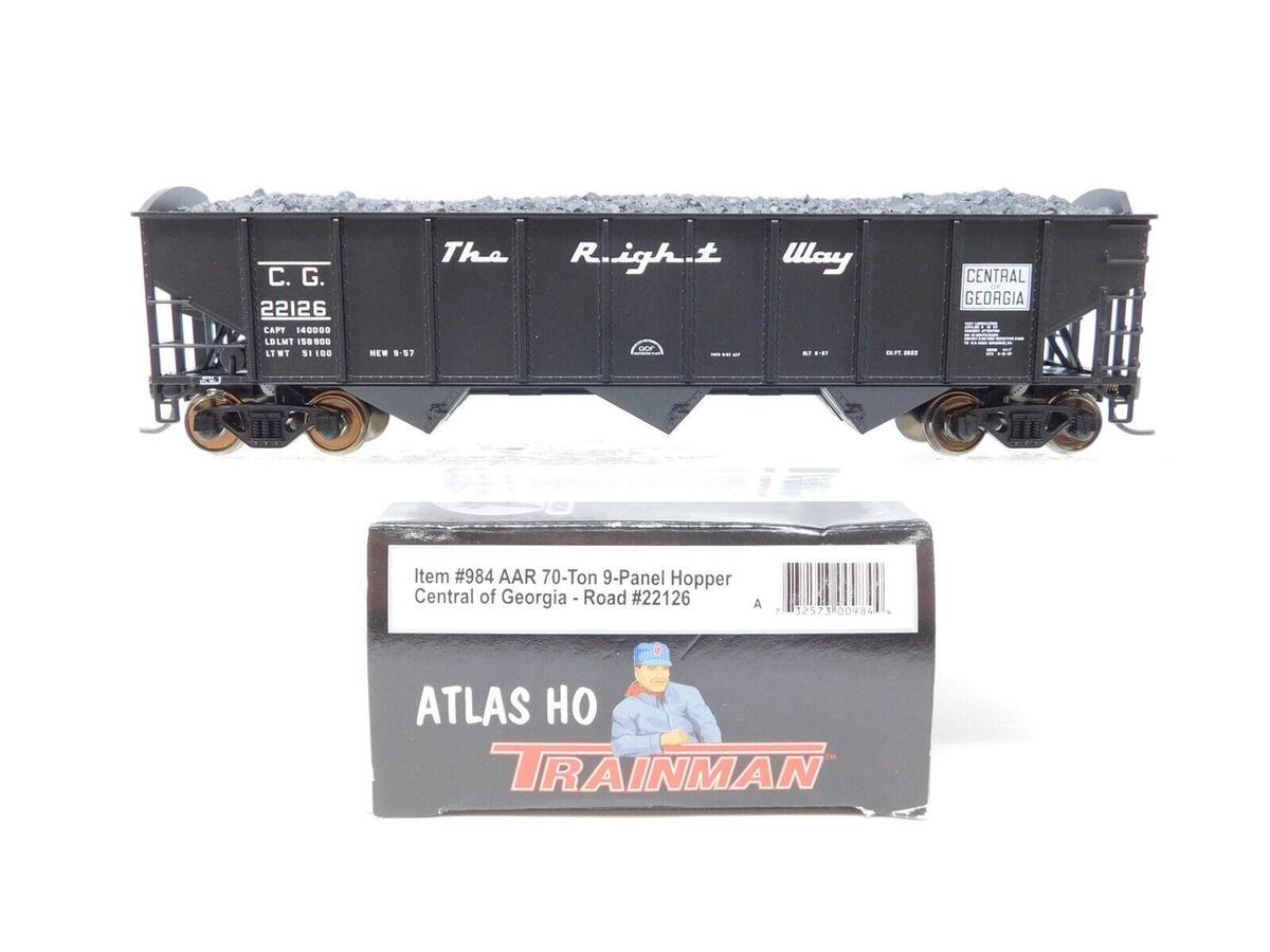Atlas 984 2 Rail Central of Georgia 70T 3-Bay Hopper #22126