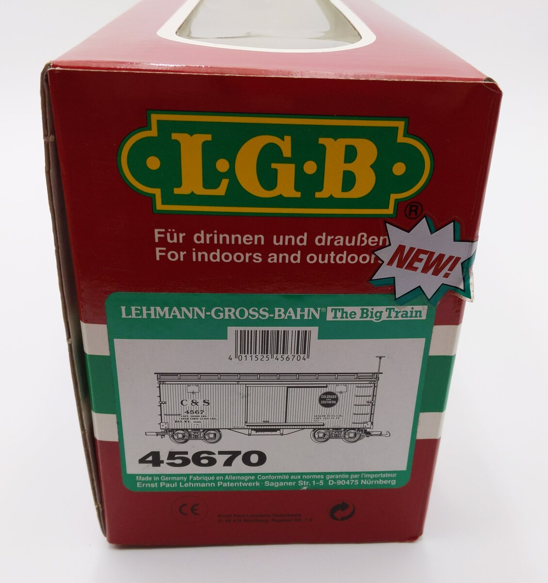 LGB 45670 G Scale Colorado & Southern Boxcar #4567 LN/Box