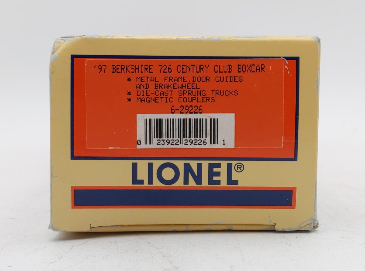 Lionel 6-29226 O Gauge 726 Berkshire Century Club Boxcar #726 LN/Box