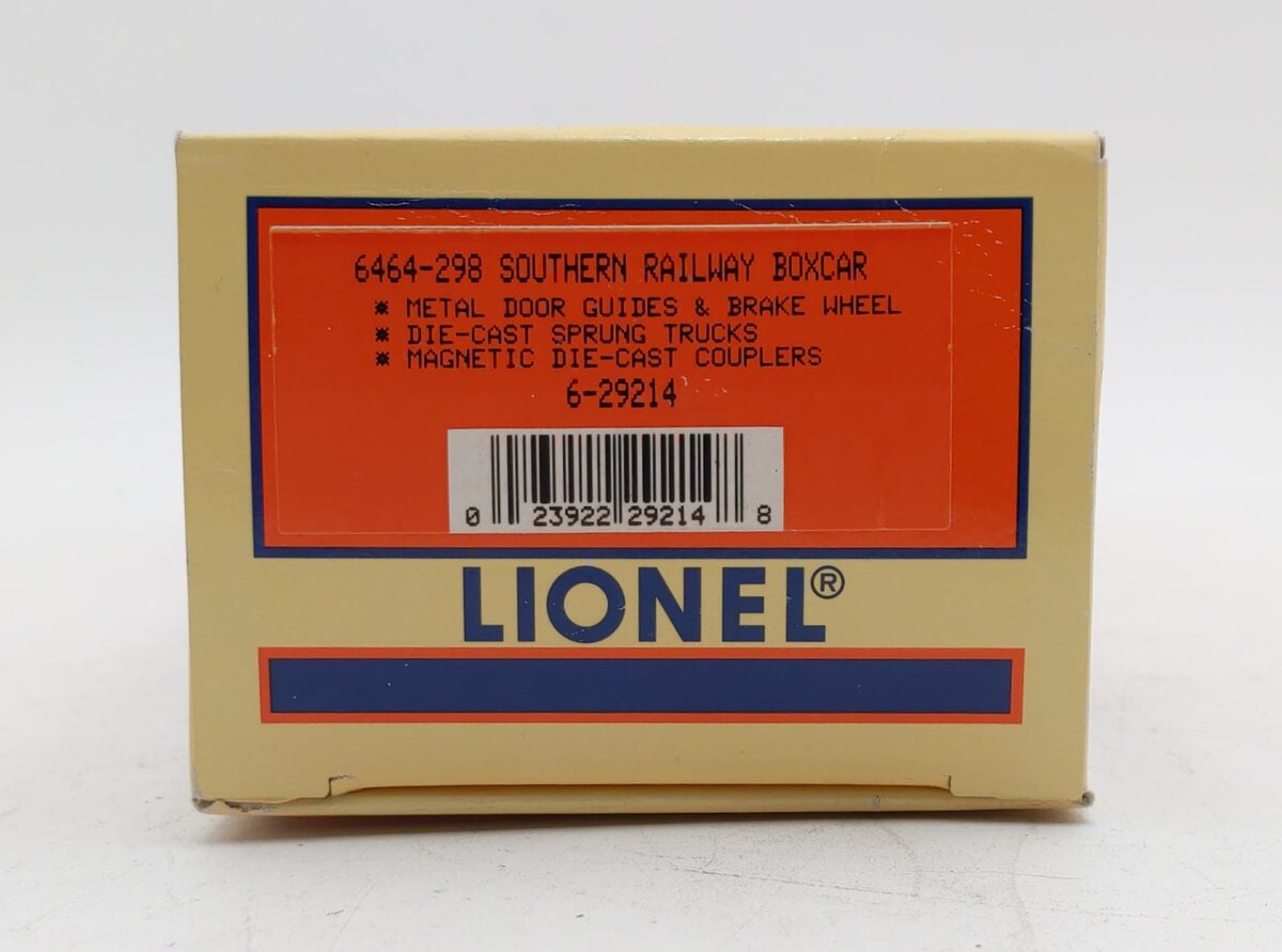 Lionel 6-29214 O Gauge Southern Railway Boxcar #6464-298 LN/Box