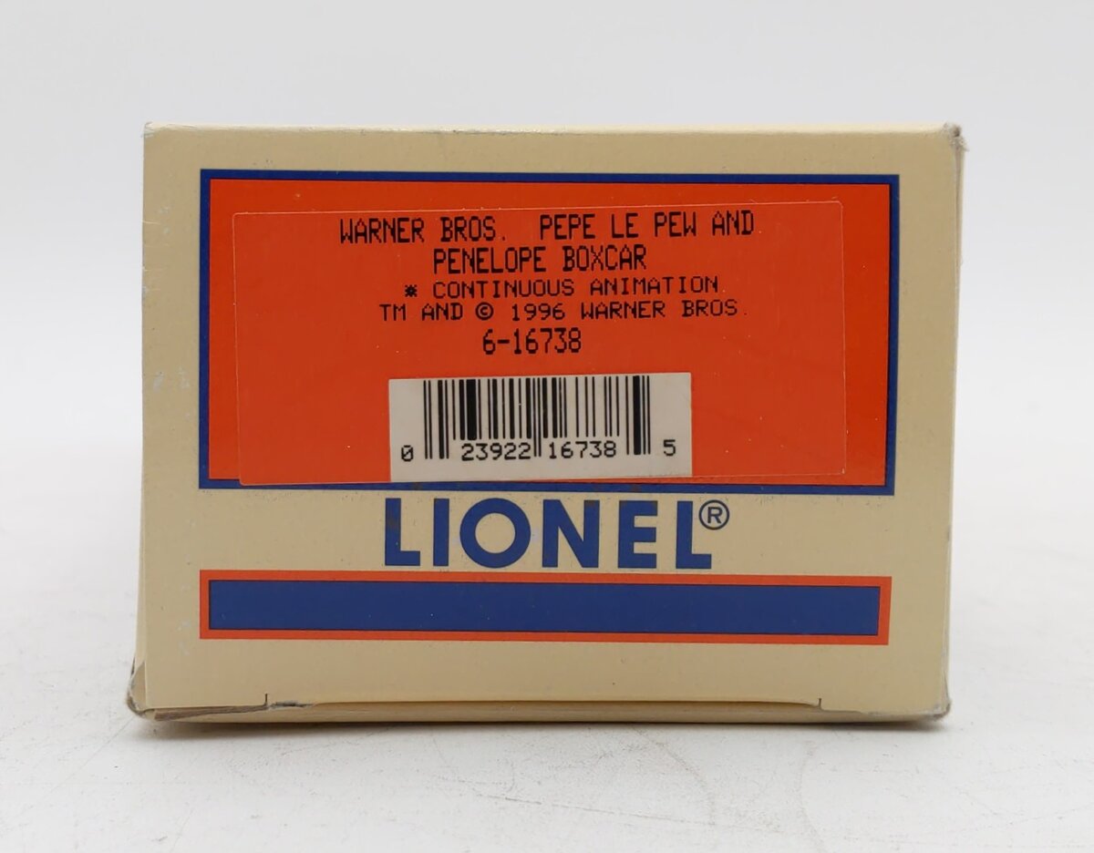 Lionel 6-16738 O Warner Bros Pepe Le Pew & Penelope Operating Boxcar LN/Box