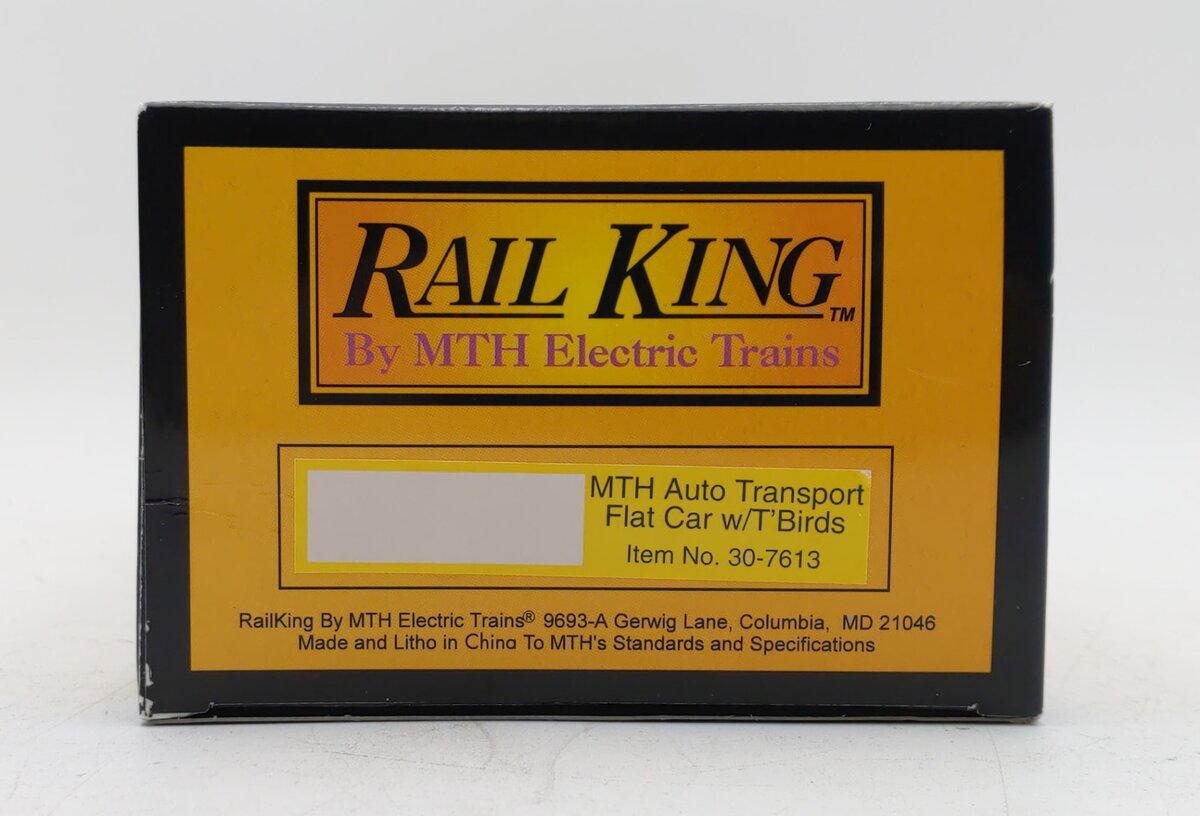MTH 30-7613 O Gauge Auto Transport Flatcar with Two ThunderBirds LN/Box