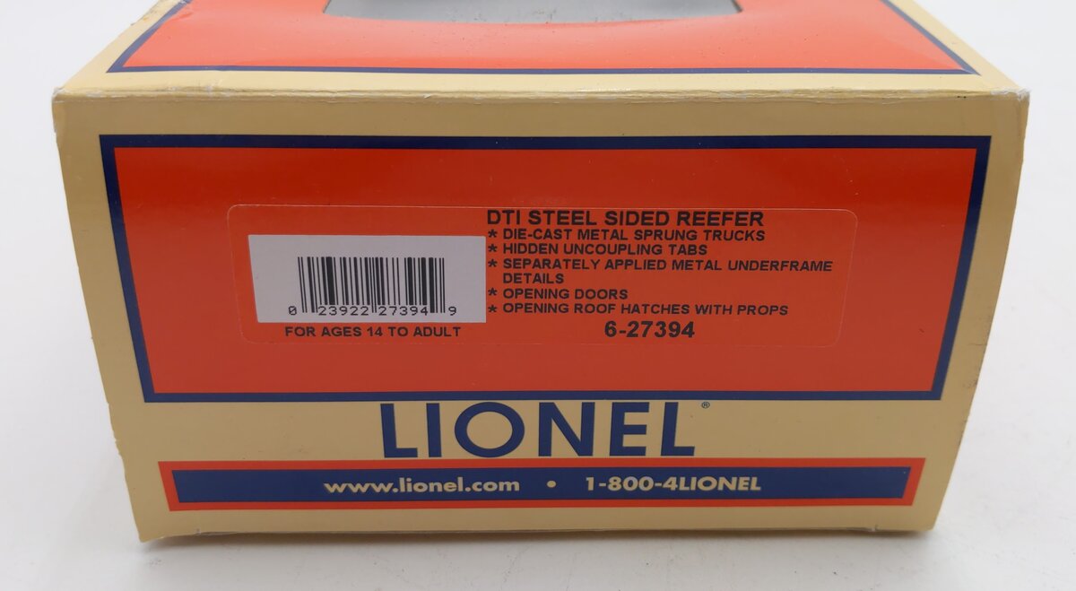 Lionel 6-27394 O Gauge DT&I Steel Sided Reefer LN/Box