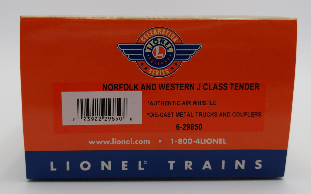 Lionel 6-29850 O Gauge PWC Norfolk & Western J Class Whistle Tender #746W