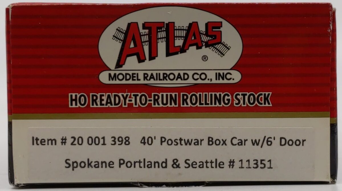 Atlas 20001398 HO Scale SP&S 40' Postwar Boxcar #11351