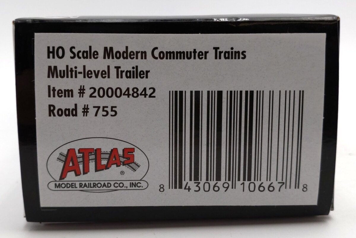 Atlas 20004842 HO Scale MBTA Multi-level Trailer #755