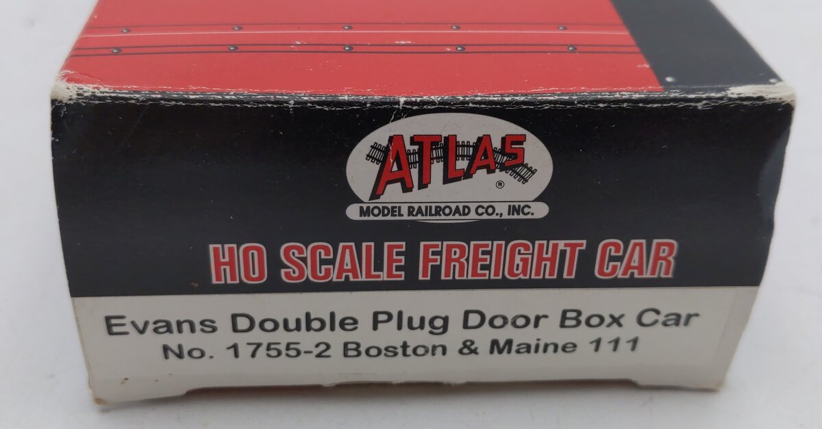 Atlas 1755-2 HO Scale Boston & Maine Evans Double Plug Door Boxcar #111 LN/Box