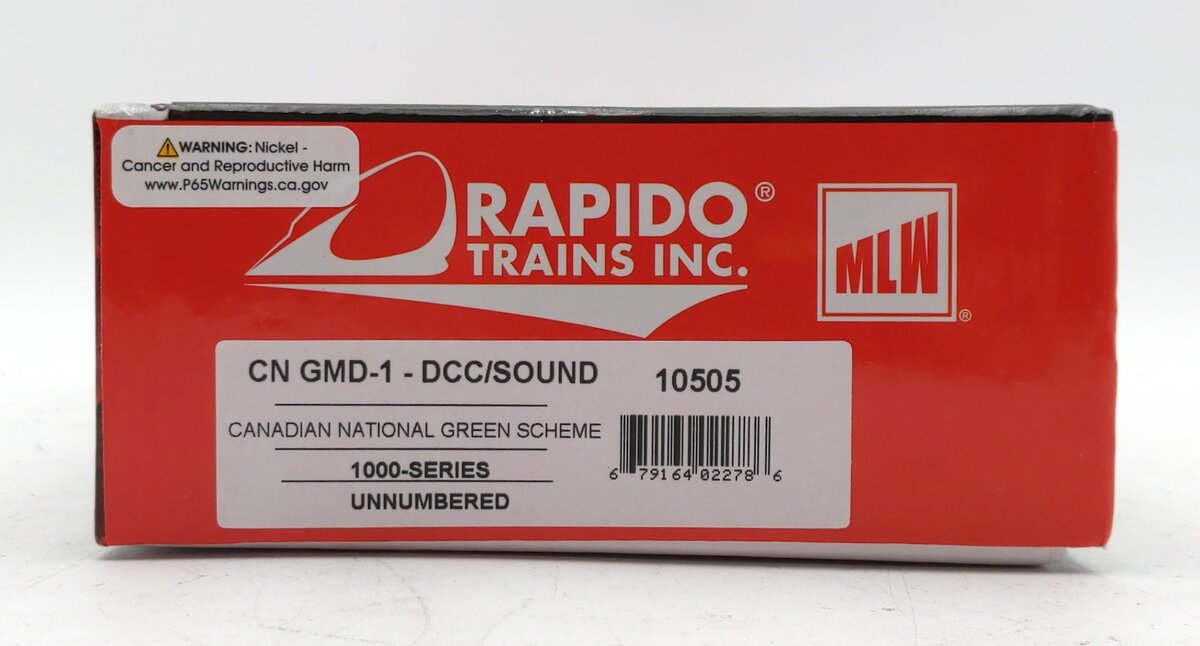 Rapido Trains 10505 HO Canadian National GMD-1 6-Axle Version No Number