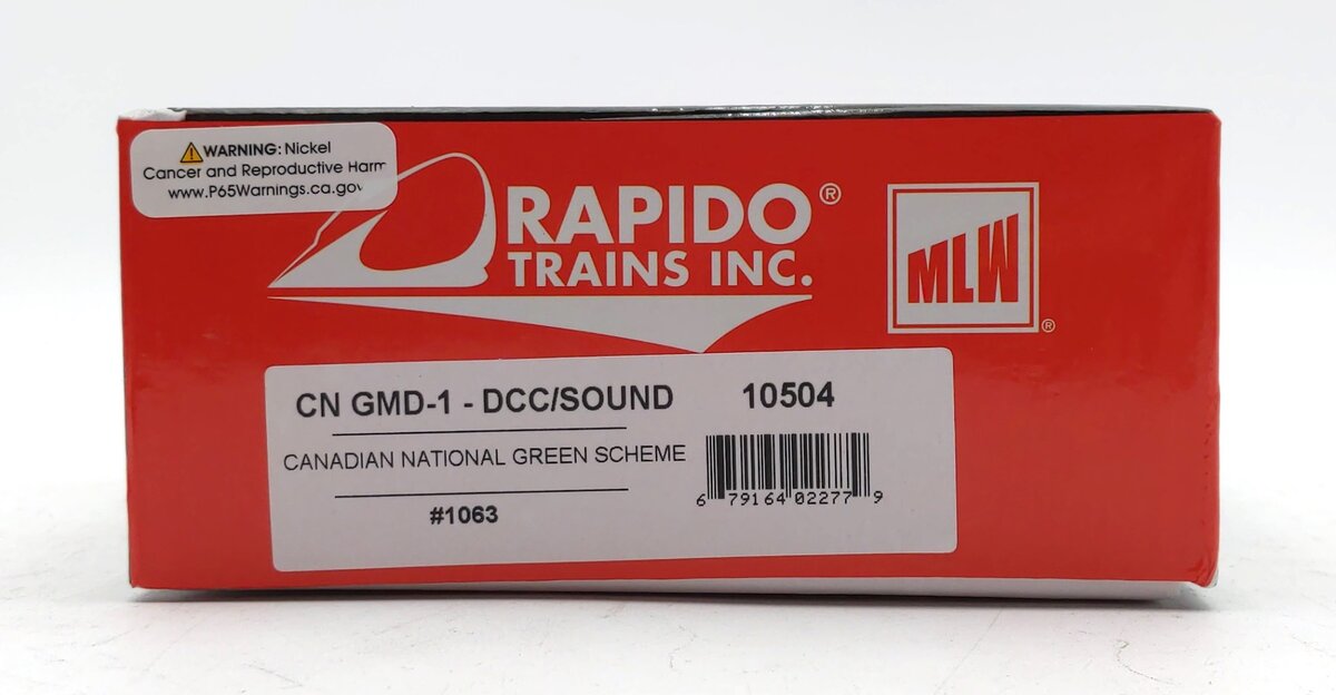 Rapido Trains 10504 HO Canadian National GMD-1 6-Axle Version #1063 w/DCC/Sound
