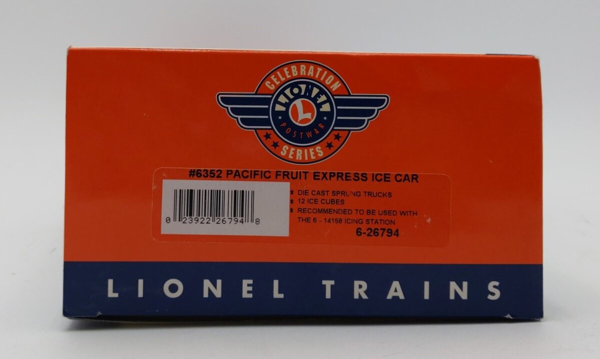Lionel 6-26794 O Gauge PWC Pacific Fruit Express Operating Ice Car #63521 LN/Box