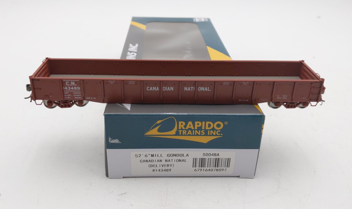 Rapido Trains 050048A HO Canadian National Delivery Scheme 52'6" Gondola