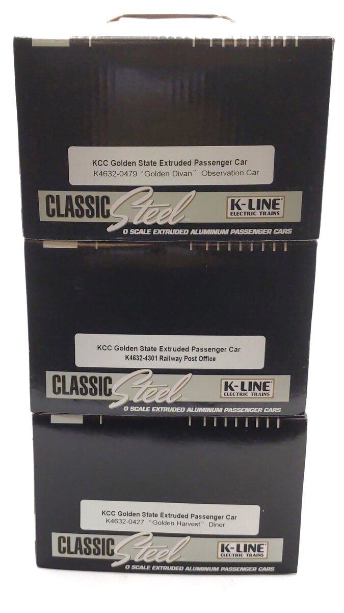 K-Line K4632-0479A O KCC Golden State 18" Passenger Cars (Set of 3) LN/Box