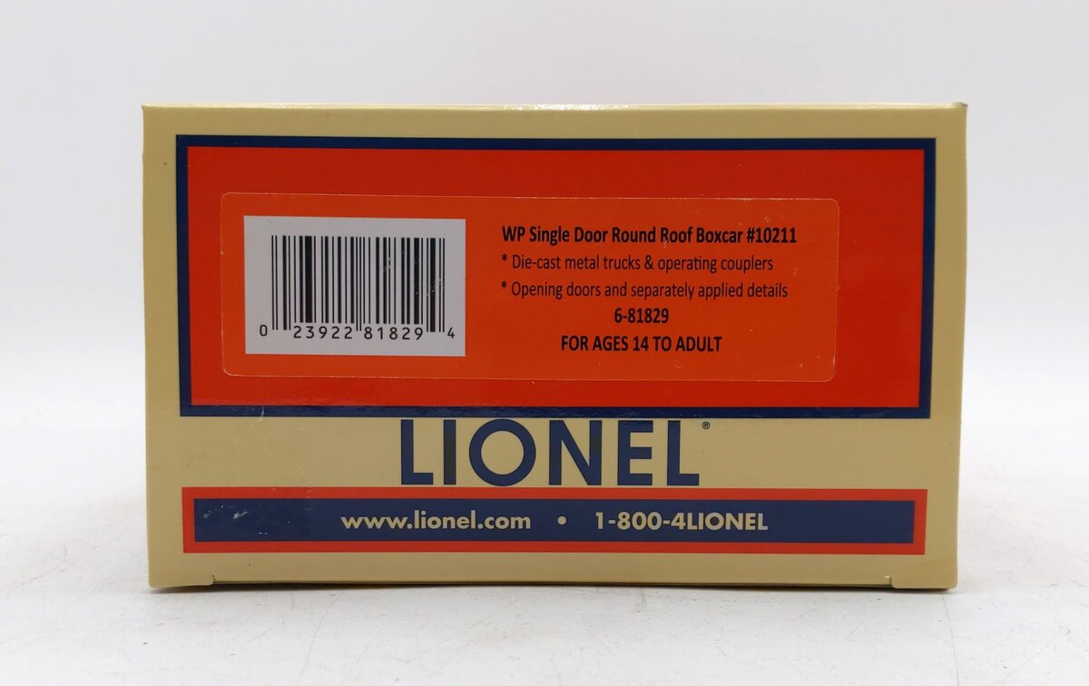 Lionel 6-81829 Western Pacific Single Door Round Roof Boxcar #10211