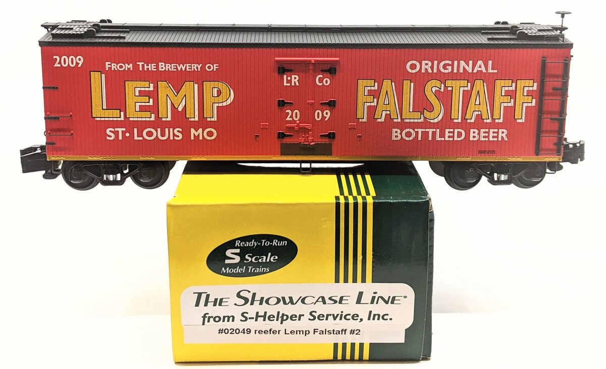 S-Helper 02049 S Gauge Lemp Falstaff Beer Woodsided Reefer #2009 LN/Box