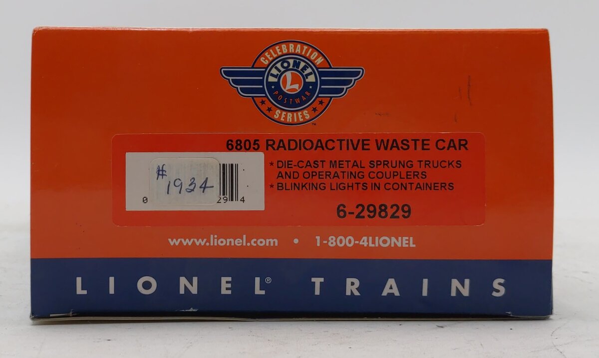 Lionel 6-29829 O Gauge Radioactive Waste Car #6805 LN/Box