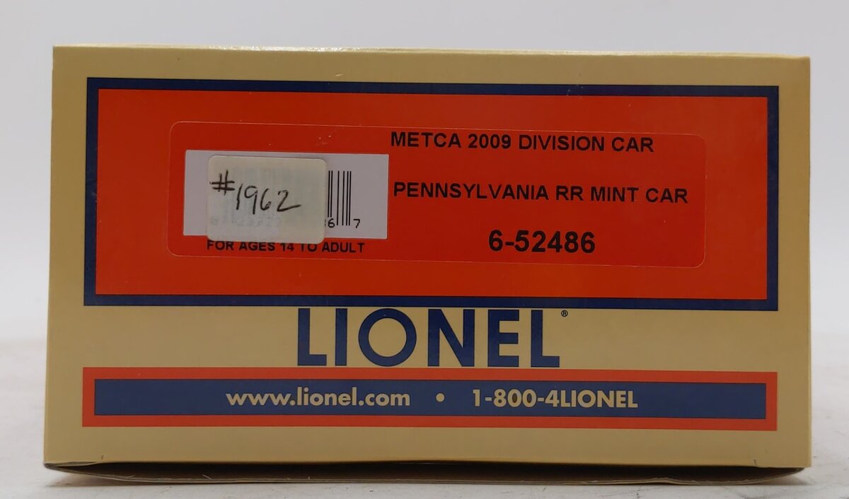 Lionel 6-52486 O Gauge Pennsylvania METCA 2009 Division Mint Car LN/Box