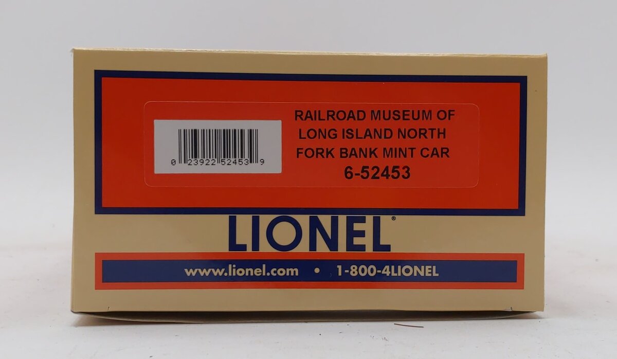 Lionel 6-52453 O Gauge Railroad Museum of Long Island North Fork Bank Car #9007 LN/Box